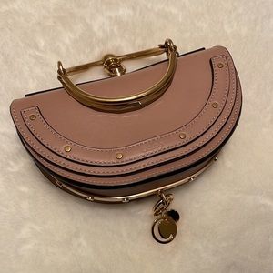 Chloe calfskin small Nile bracelet bag biscotti beige